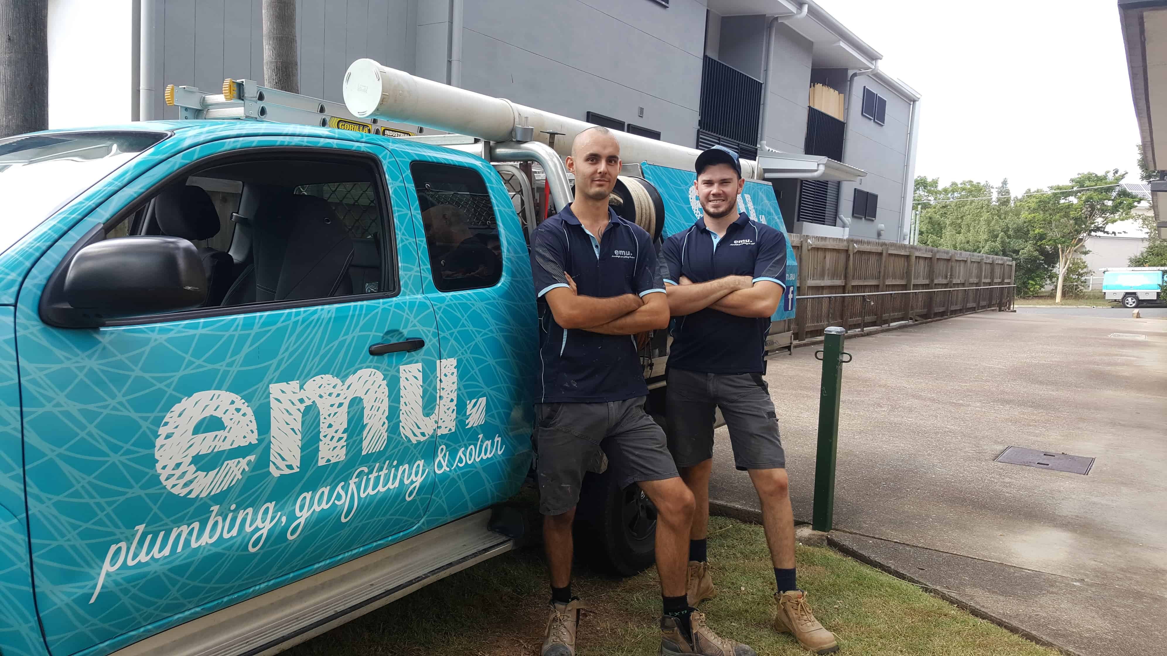 Emu Plumbing team at a job