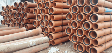 Stacks of clay pipes