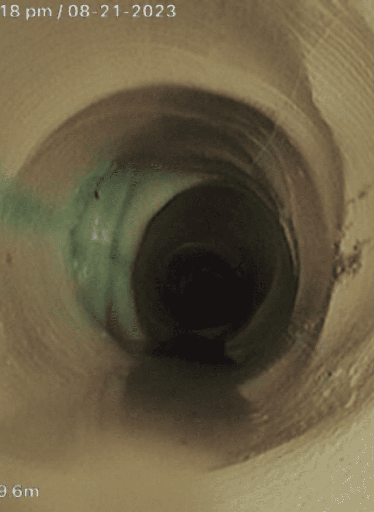 Sewer pipes in the process of being relined