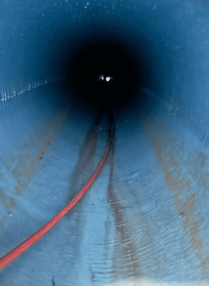 Inside view of relined pipe in Murrarie pipe relining job