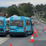 emu pipe relining vans at a pipe relining job in brisbane